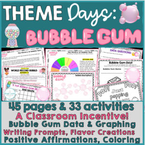 The following 7 theme days are a part of this bundle! SPACE Theme CAMPING Theme SUPERHERO Theme ICE CREAM Theme POPCORN Theme CEREAL Theme BUBBLE GUM Theme