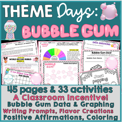 The following 7 theme days are a part of this bundle! SPACE Theme CAMPING Theme SUPERHERO Theme ICE CREAM Theme POPCORN Theme CEREAL Theme BUBBLE GUM Theme