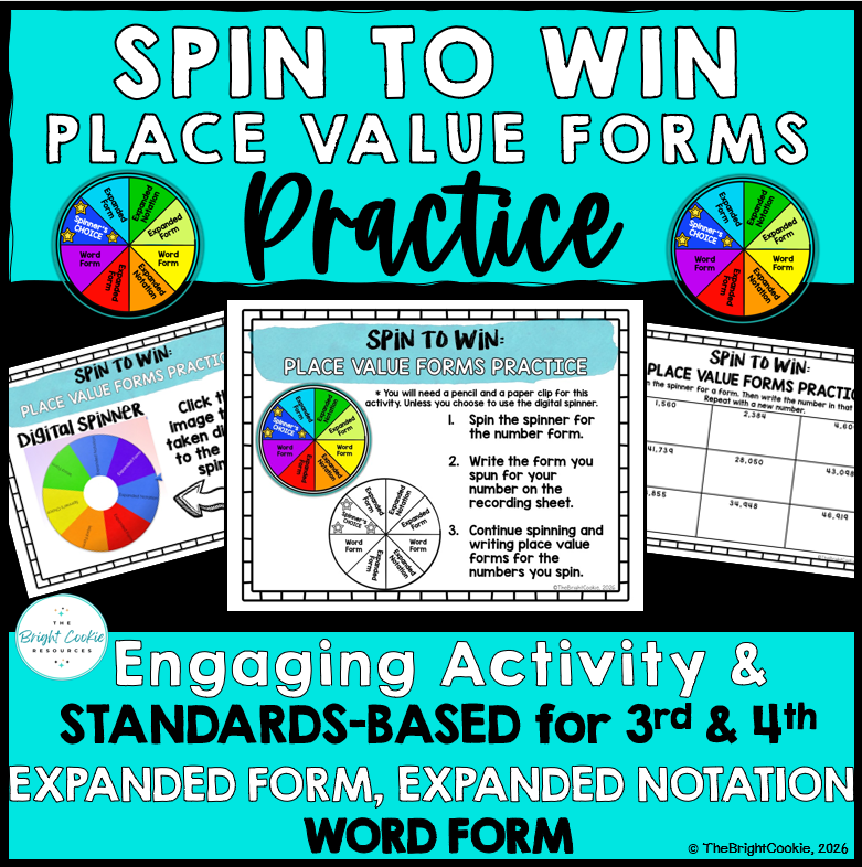 Spin to Win Place Value Forms Game