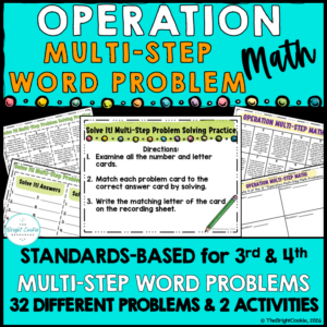 Multi Step Word Problems Practice 3rd and 4th Grade