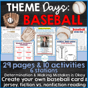 Sports Baseball Theme Day Activities