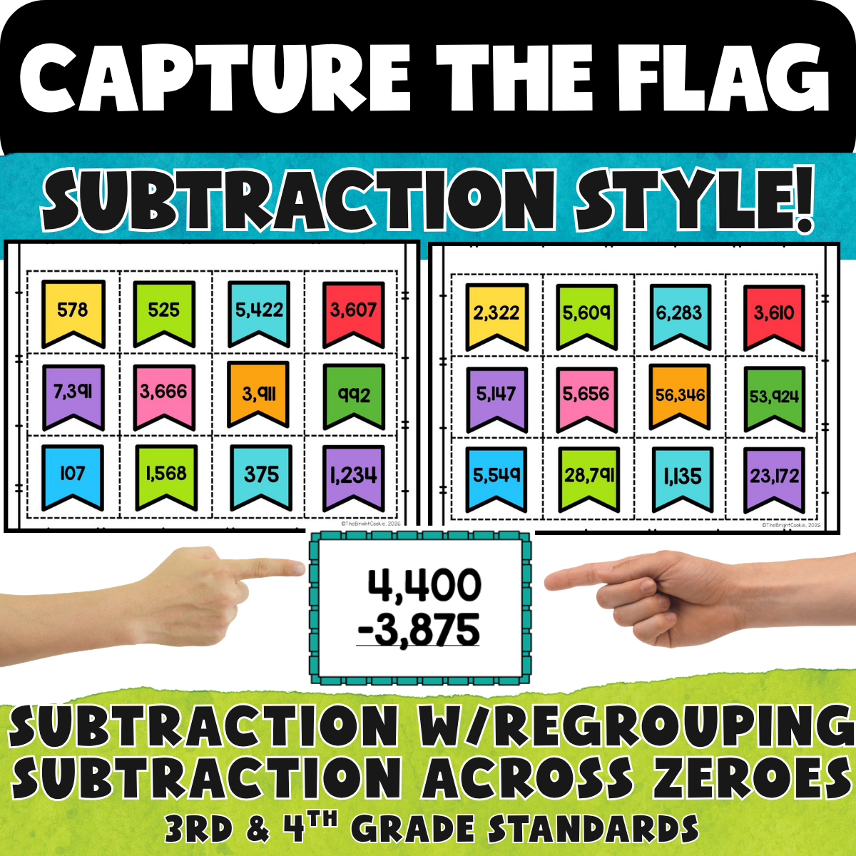 Capture the Flag Game- Subtraction Regrouping & Across Zeros