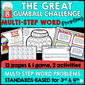 4th Grade Multi Step Word Problem Gumball Challenge