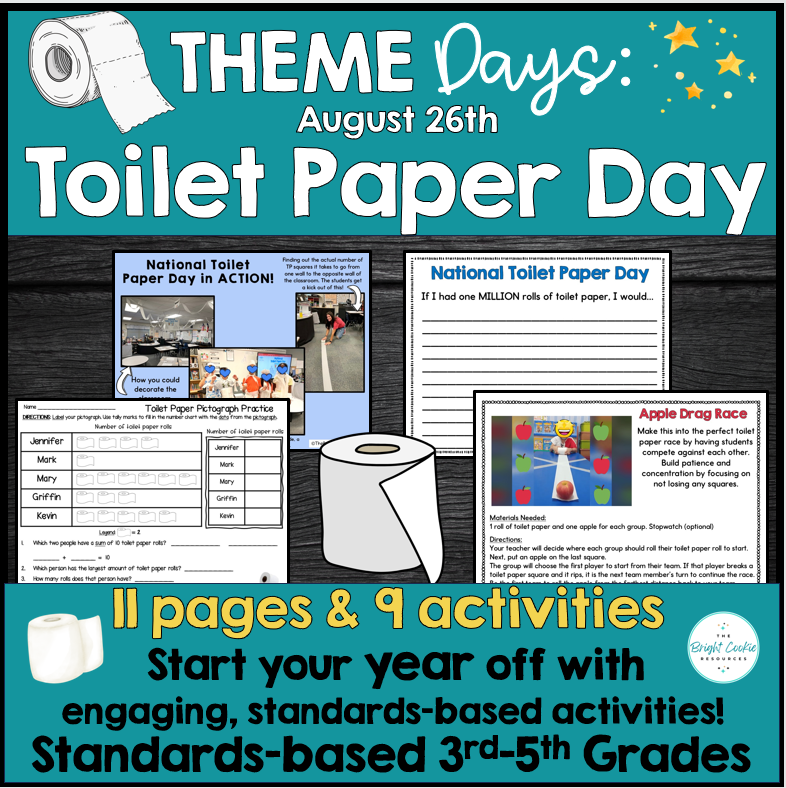 National Toilet Paper Day Activities Math Writing STEM Group Project 4th Grade
