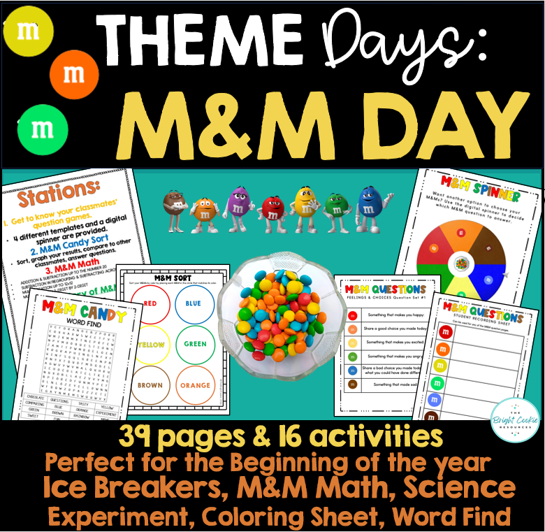 M&M Theme Day Activities for Elementary