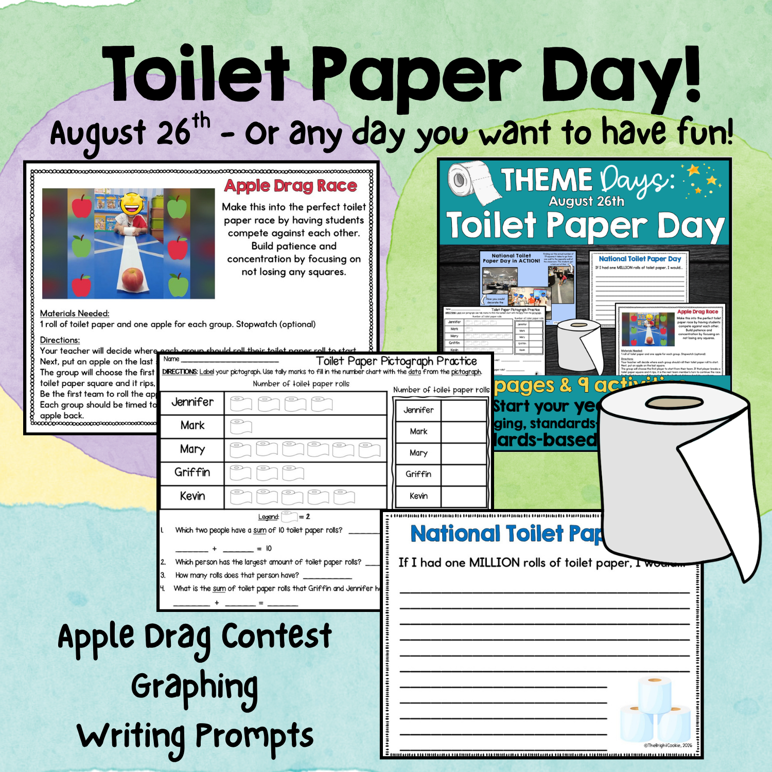 National Toilet Paper Day Activities Math Writing STEM Group Project 4th Grade - Image 2