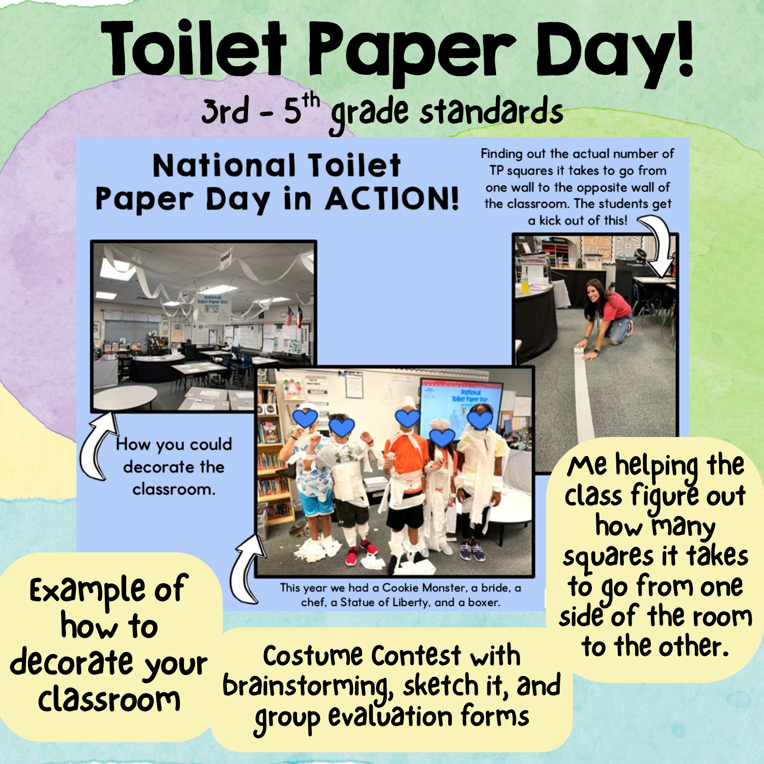 National Toilet Paper Day Activities Math Writing STEM Group Project 4th Grade - Image 3