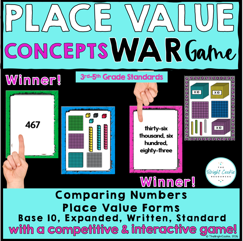 Place Value Concepts WAR Game