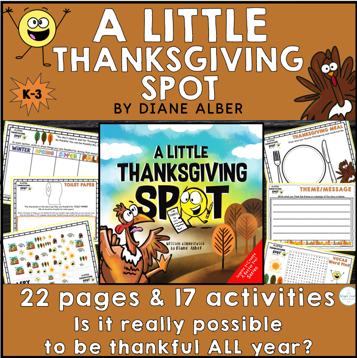 A Little Thanksgiving SPOT Activities | Diane Alber Book Companion SEL Worksheet