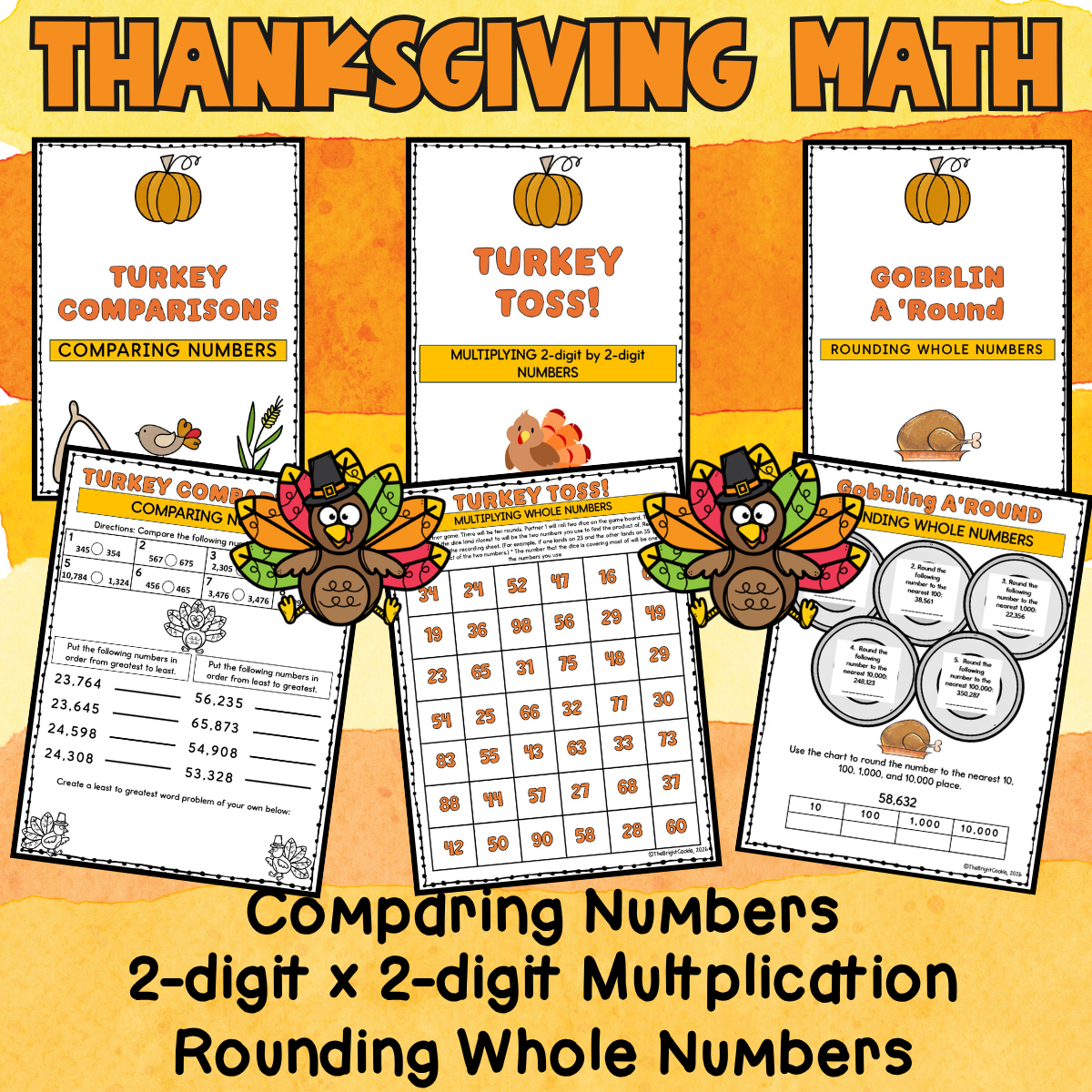 Thanksgiving Math Activities 3rd 4th 5th Grade | Multiplication & Place Value - Image 3