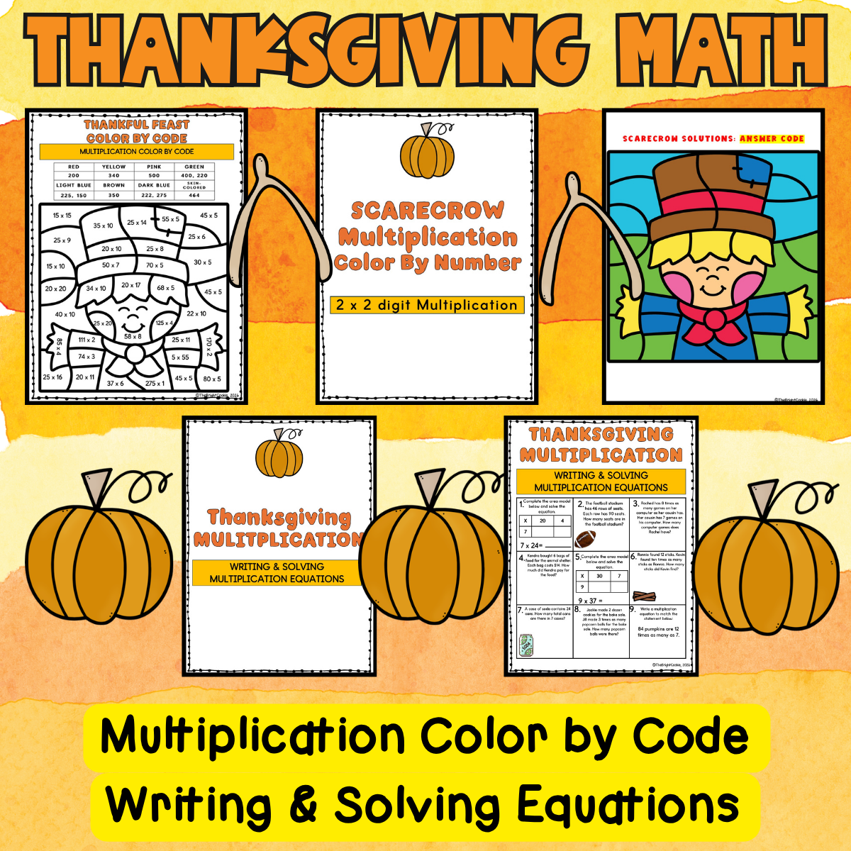Thanksgiving Math Activities 3rd 4th 5th Grade | Multiplication & Place Value - Image 4