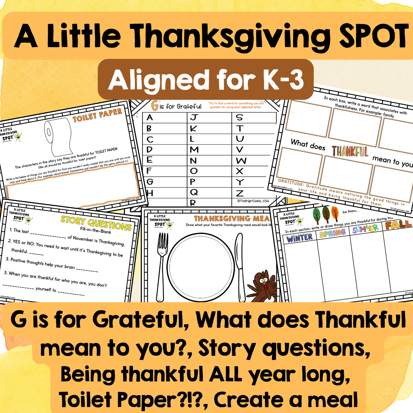 A Little Thanksgiving SPOT Activities | Diane Alber Book Companion SEL Worksheet - Image 3