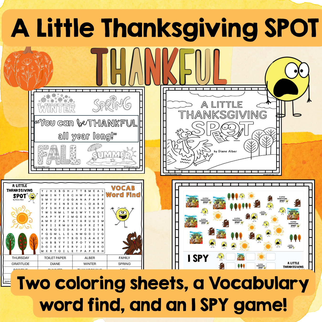 A Little Thanksgiving SPOT Activities | Diane Alber Book Companion SEL Worksheet - Image 4